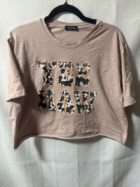 Zutter Tops - Zutter USA Yee Haw Graphic Crop Top Tee